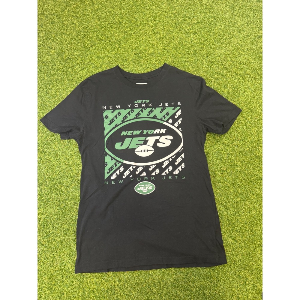 New York Jets Graphic T-Shirt Mens Medium Black Short Sleeve NFL